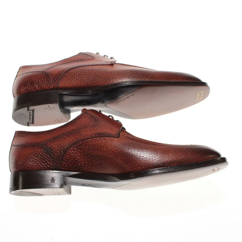 Di Bianco NWB Derby Dress Shoes Size 42.5 (US 9.5) in Brown Peccary Leather